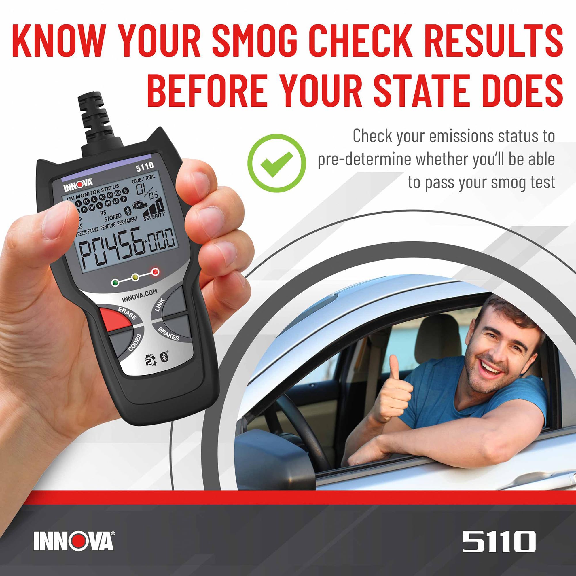 Innova 5110 battery voltage readout displaying battery health and charging insight