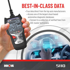 Innova 5110 screen showing freeze frame data to reveal engine conditions at fault time