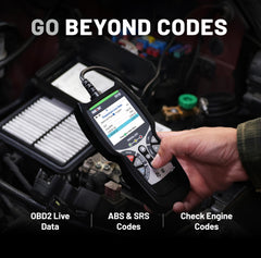 Innova 5310 back connector detail showing OBD2 plug for quick vehicle hookup