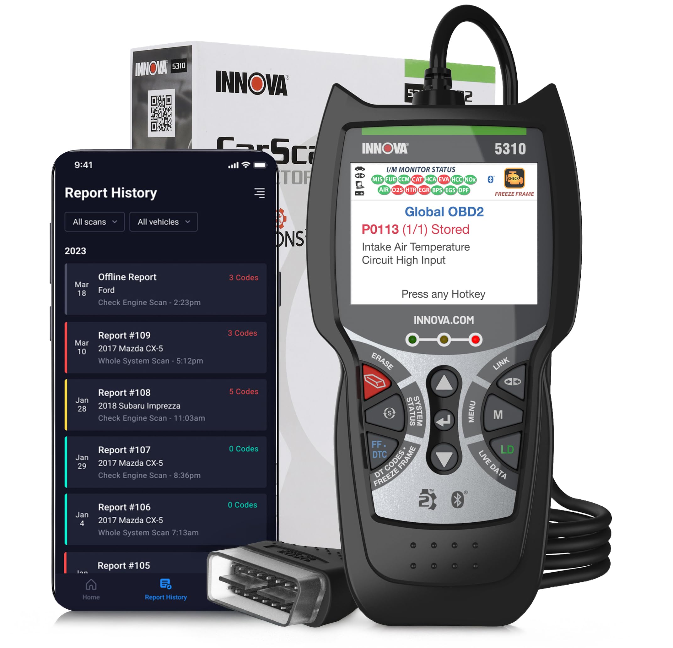 Innova 5310 front unit showing keypad and sturdy housing for reliable diagnostics