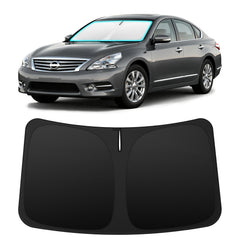 INSAUTO custom shade installed in Altima front windshield protects interior