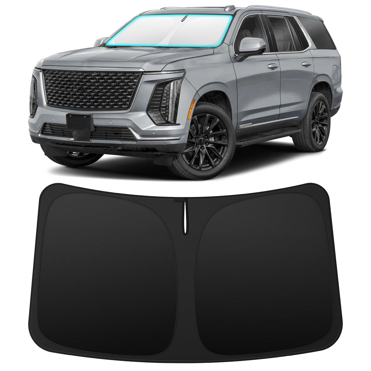 INSAUTO front windshield fitted on Escalade showing full coverage and protection