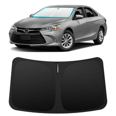 INSAUTO front-facing shade showing full windshield coverage and protection