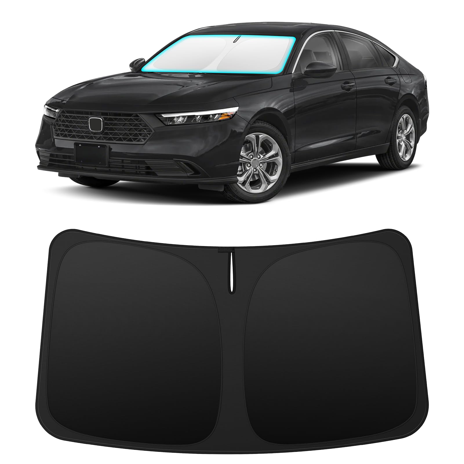 INSAUTO front view on Accord windshield showing full coverage and sun blocking benefit