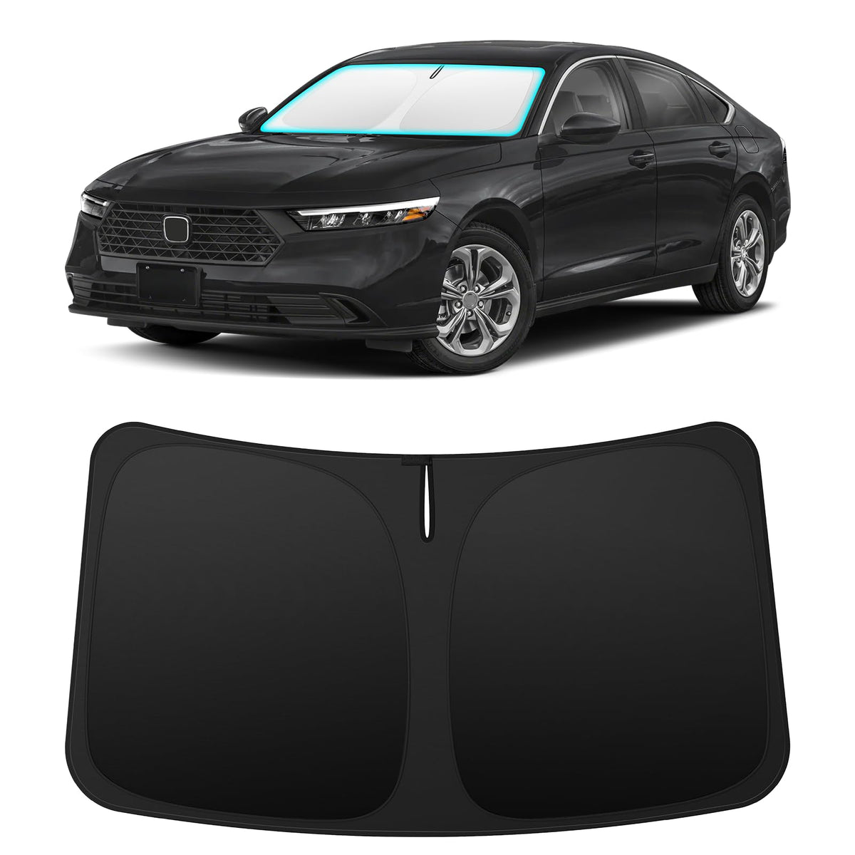 INSAUTO front view on Accord windshield showing full coverage and sun blocking benefit