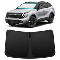 INSAUTO front view on Kia Sportage windshield showing full coverage and protection