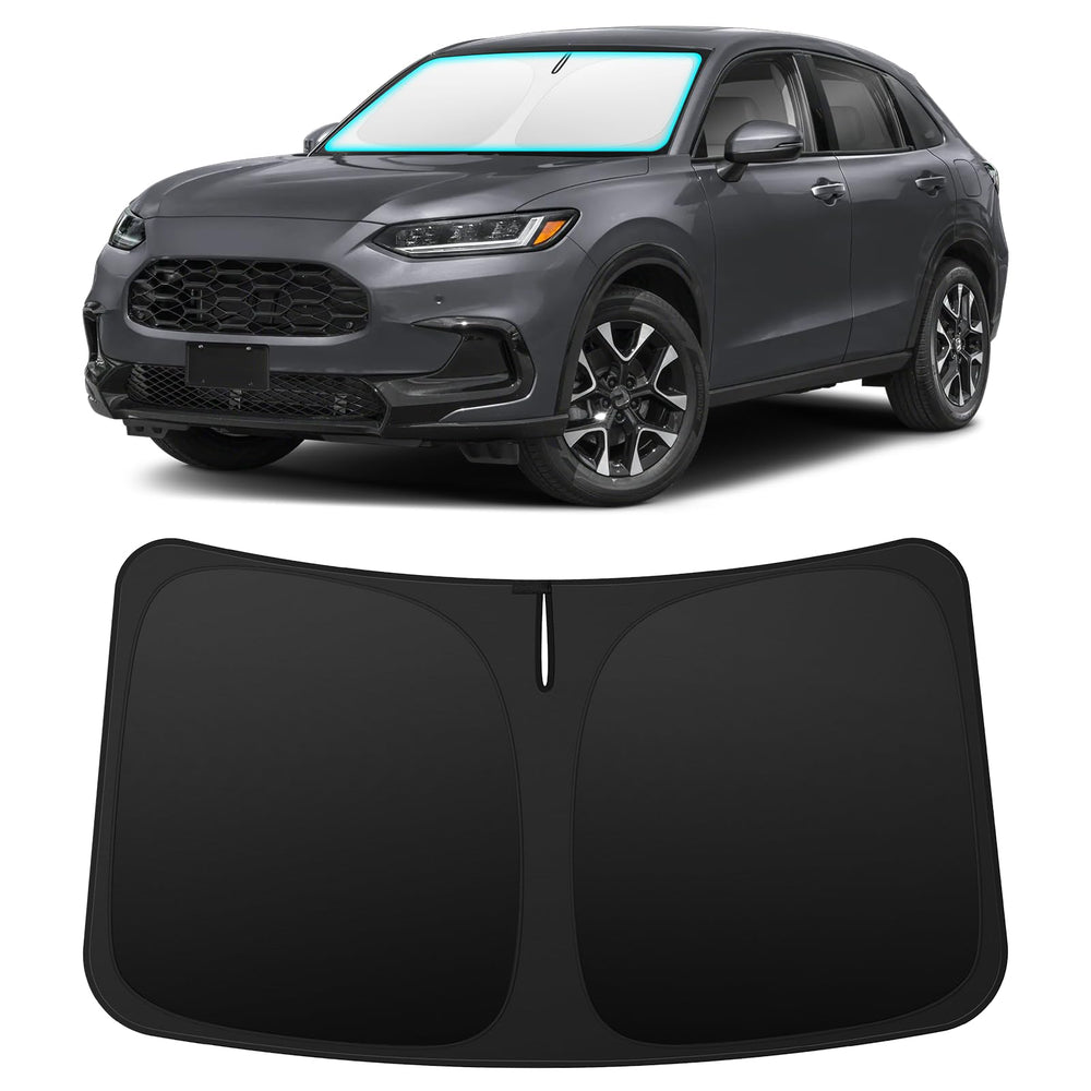 INSAUTO front view showing custom-fit on Honda HRV windshield protecting interior