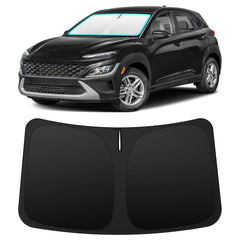 INSAUTO front view sun shade fitted in Hyundai Kona protects interior from heat