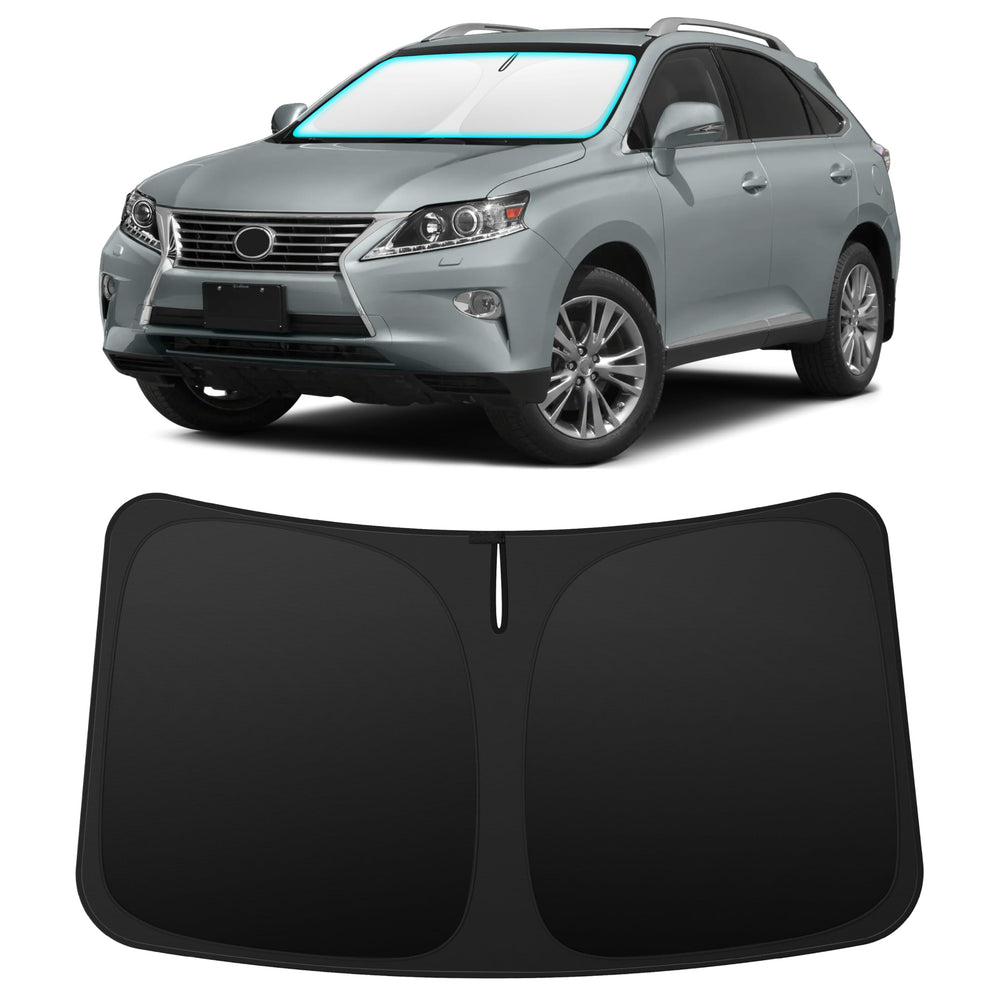 INSAUTO front packaging view showing custom-fit shade protecting windshield