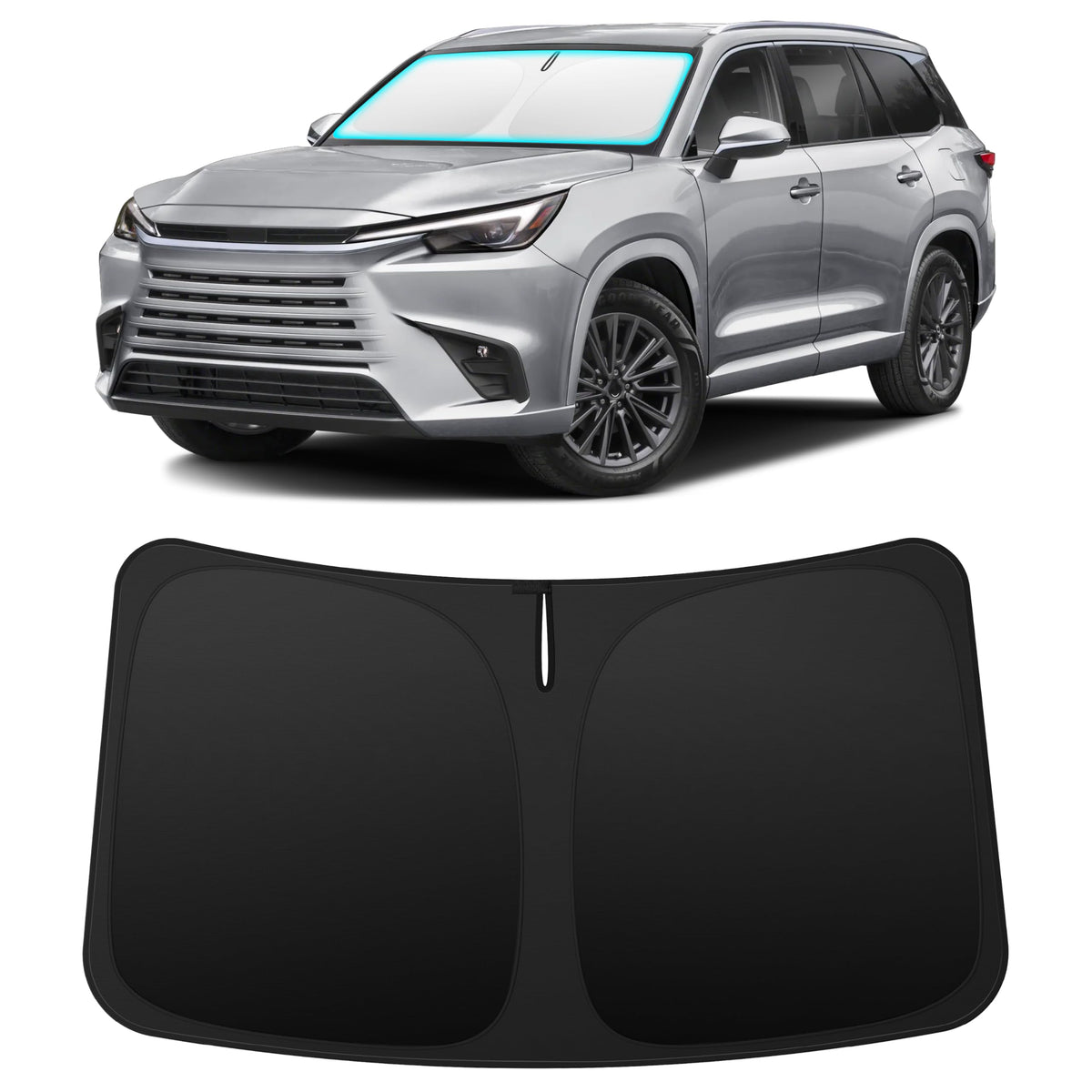 INSAUTO front view installed on Lexus TX windshield showing full coverage benefit