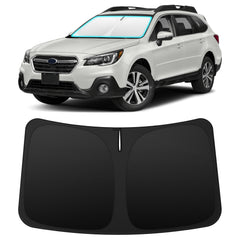 INSAUTO front view on Outback showing exact windshield coverage and cool cabin benefit