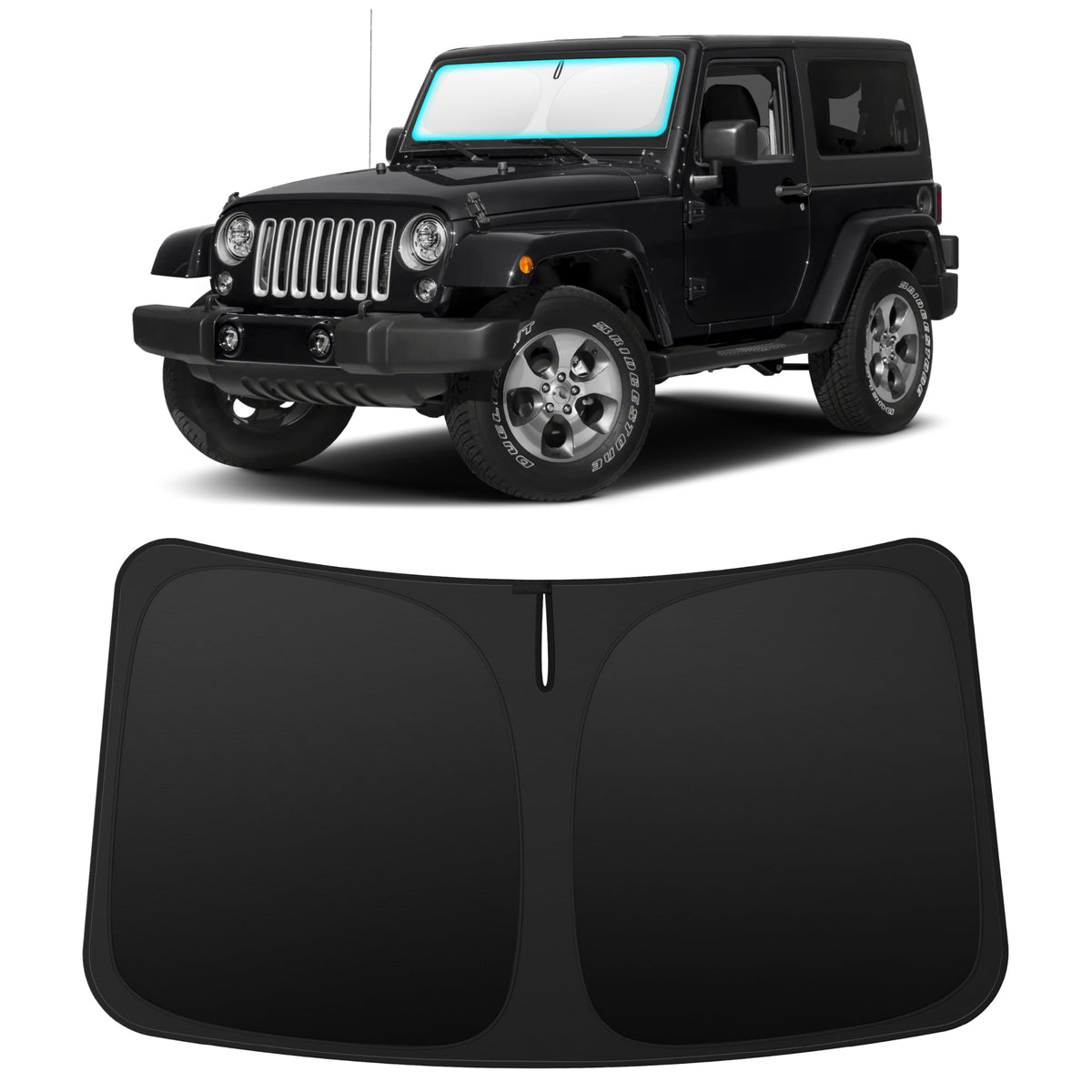 INSAUTO windshield front view showing full fit and clean coverage benefit