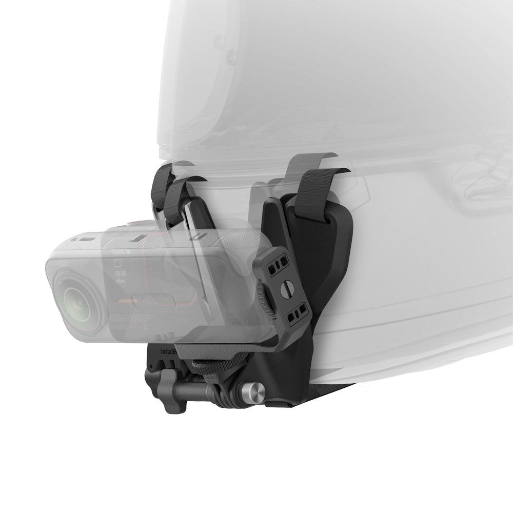 Insta360 chin mount mic mount detail illustrating hidden microphone attachment for clearer audio