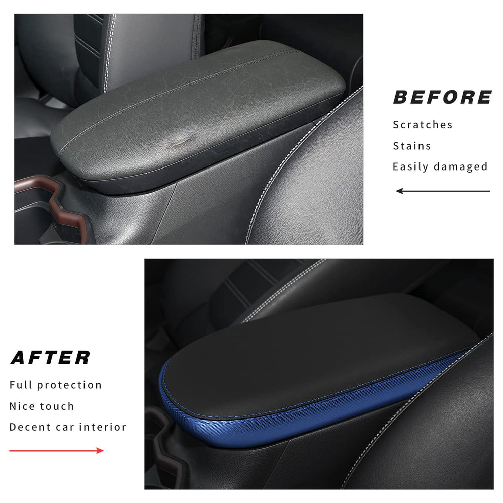 INTGET installed armrest cover top angle displaying seamless protection