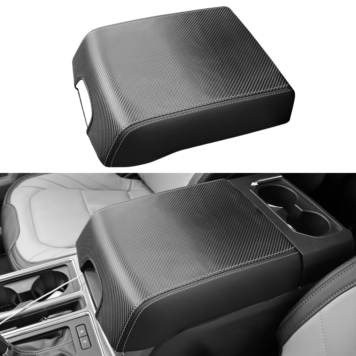 INTGET front view of center console cover showing precise fit and protection