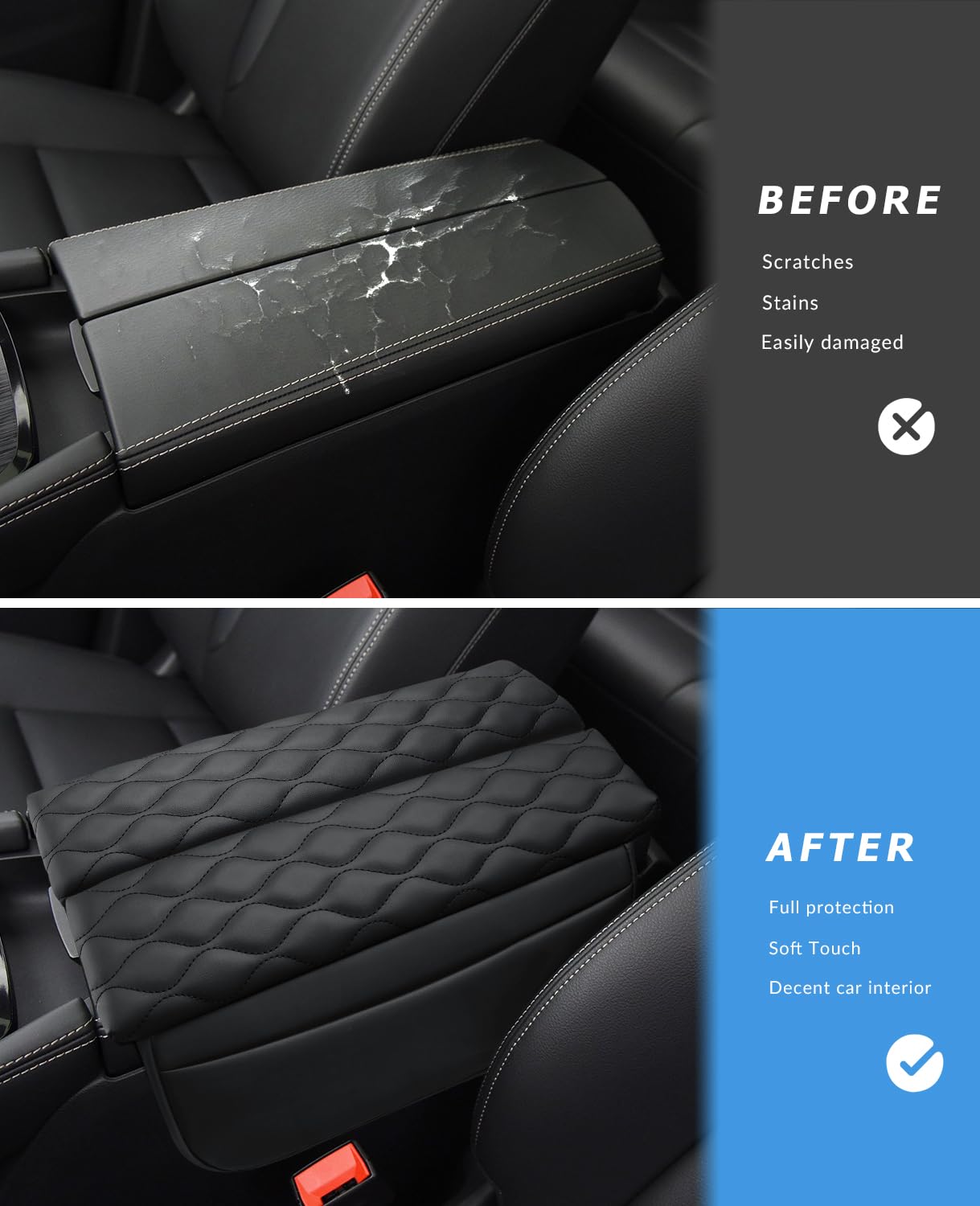 INTGET close-up of black cushion texture leather showing soft comfort and durability