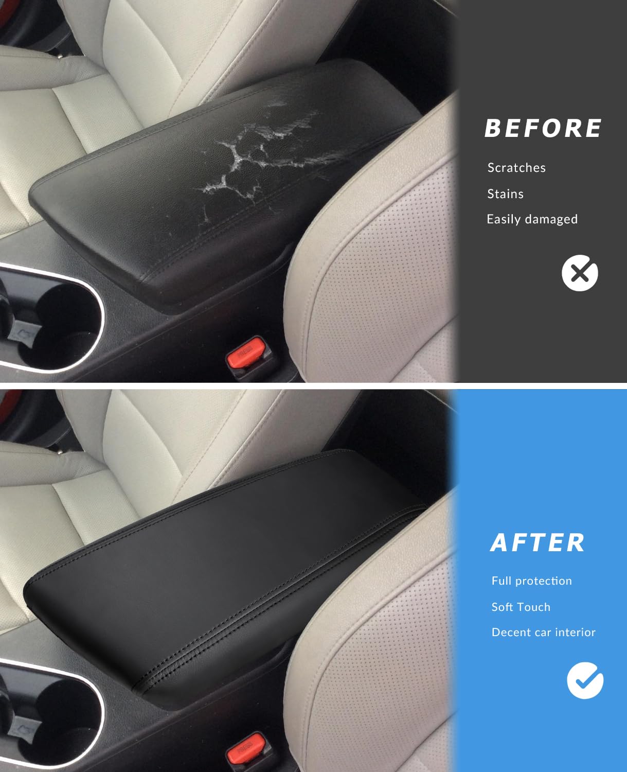 INTGET close-up of black stitching detail for refined interior look