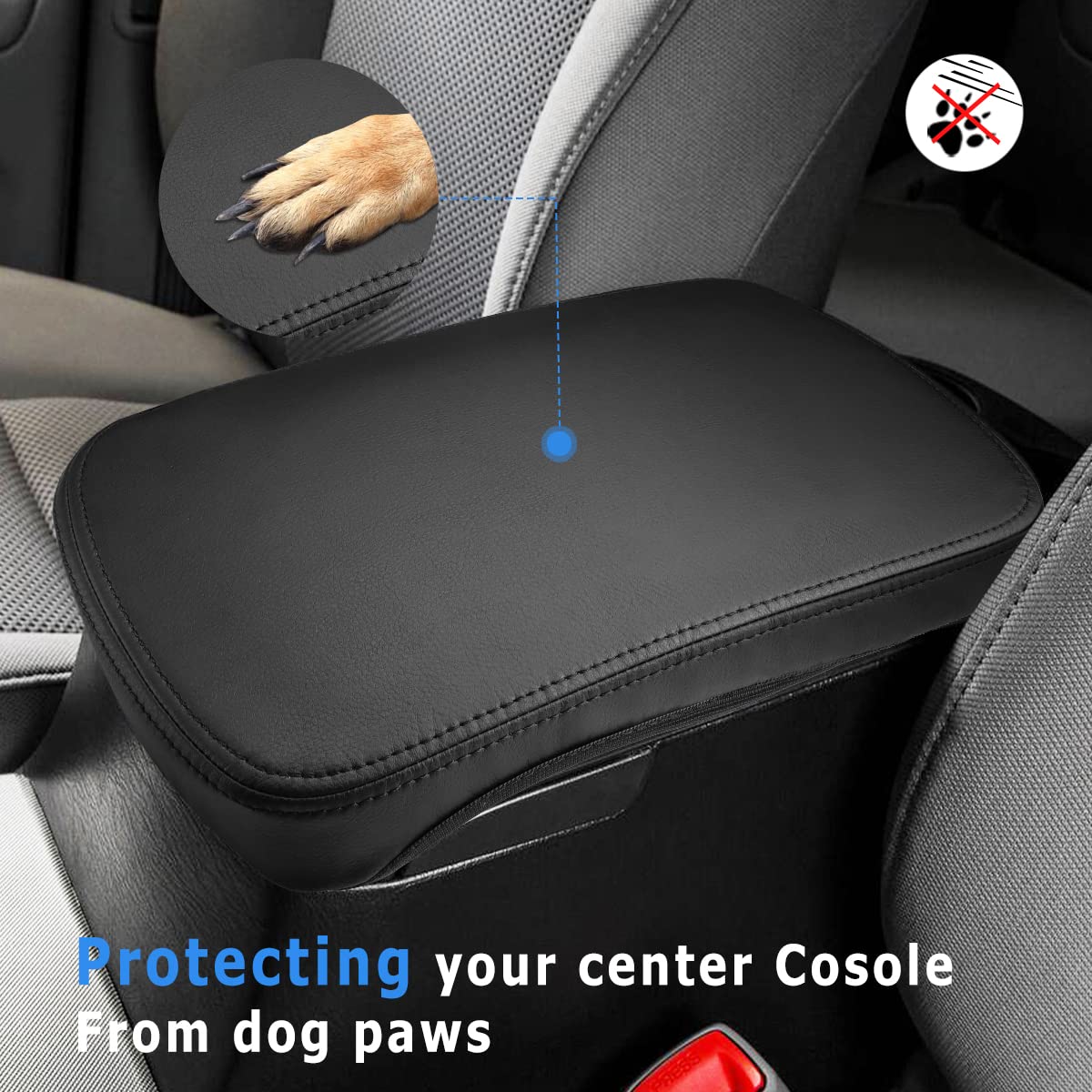 INTGET side angle of installed console cover showing no-wrinkle fit