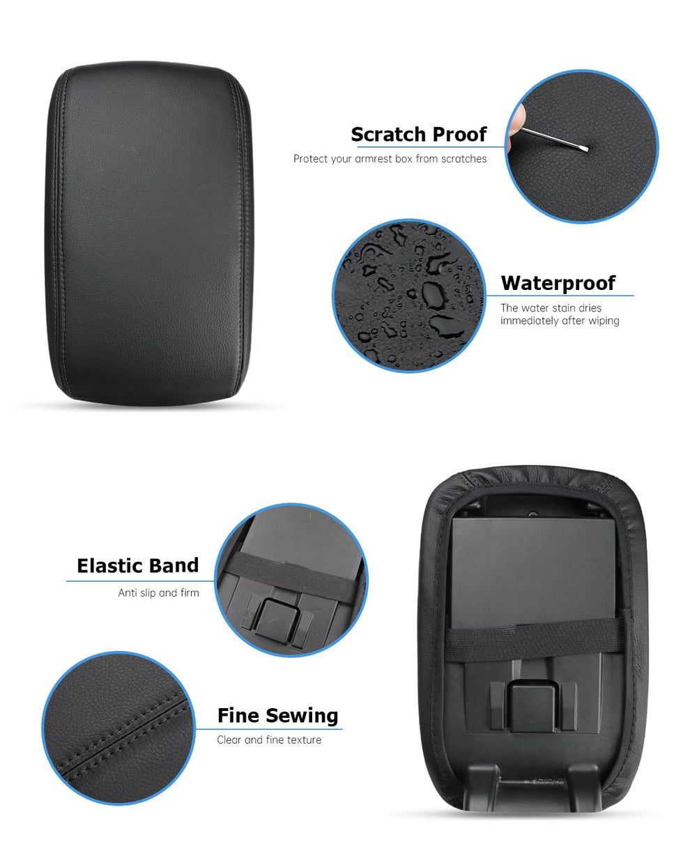 INTGET close-up of black stitches and leather texture for durable protection