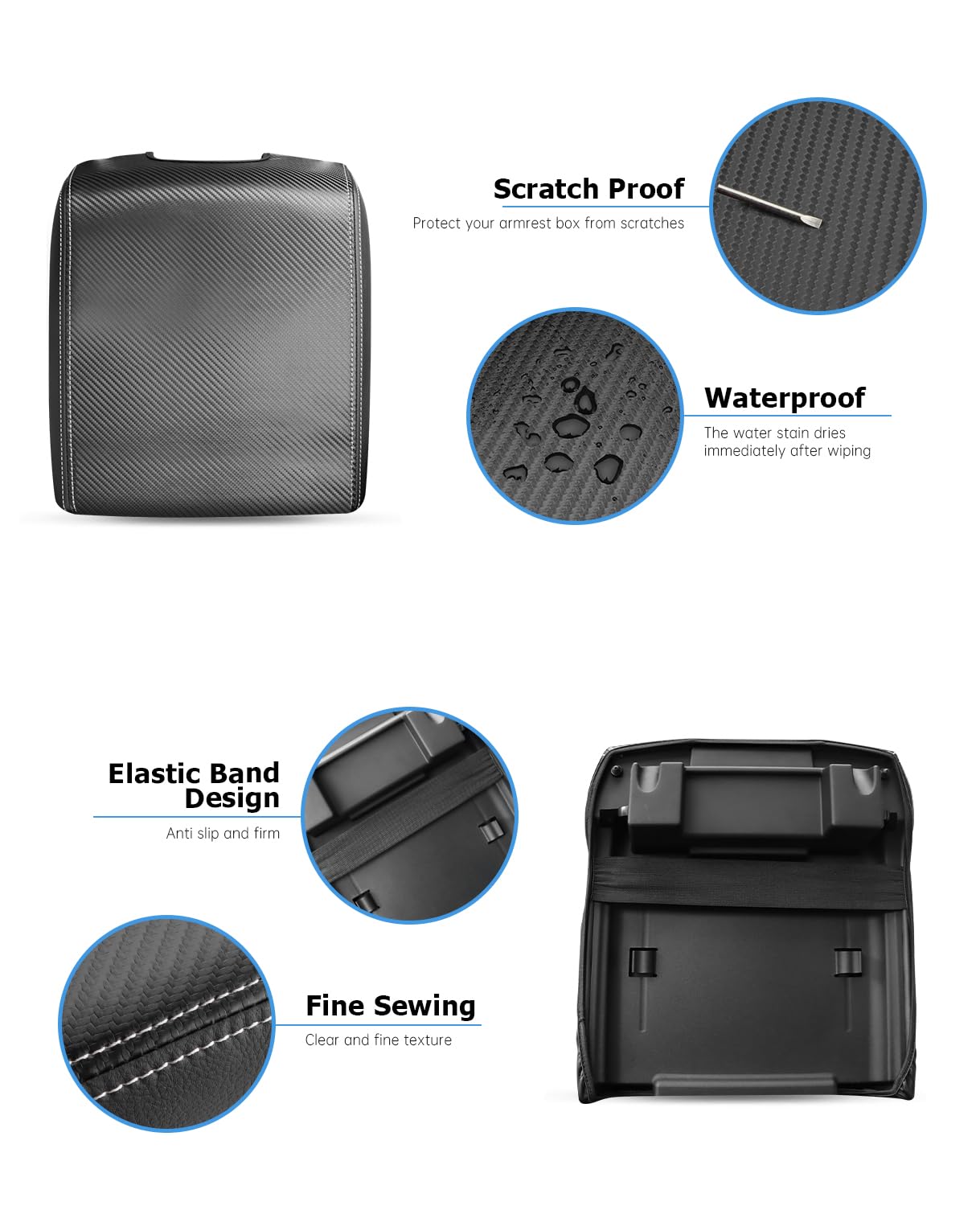 INTGET installed cover with lid open showing full access to console storage