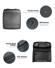 INTGET installed cover with lid open showing full access to console storage