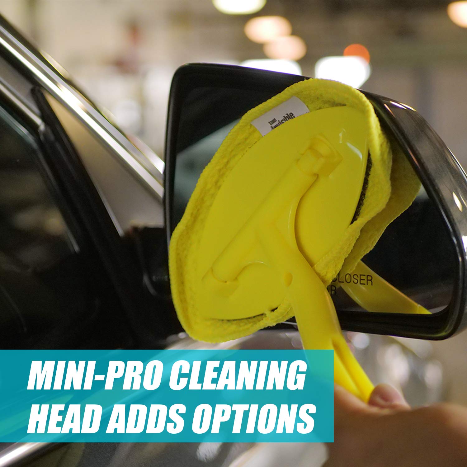 Invisible Glass standard cleaning head on large windshield for fast coverage