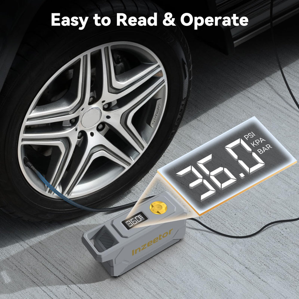 inzeetor long power cord demonstrating reach from vehicle power source