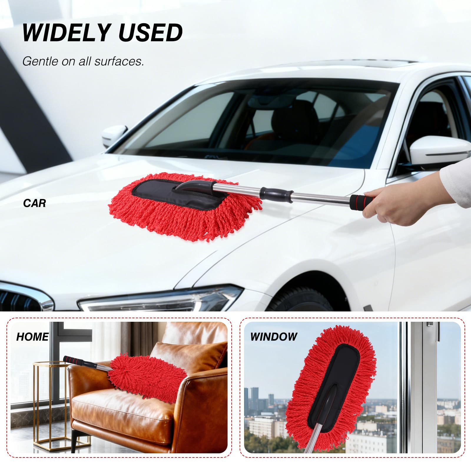 IPELY duster removing dust from car dashboard and vents without scratching