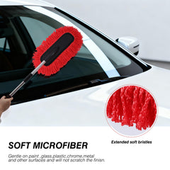IPELY extendable handle pulled out to reach high vents and tight crevices efficiently