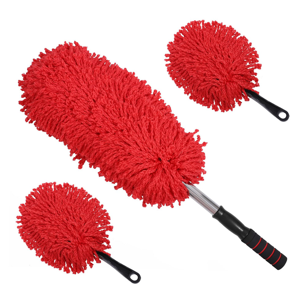 IPELY duster used in a garage scene for quick routine vehicle cleaning