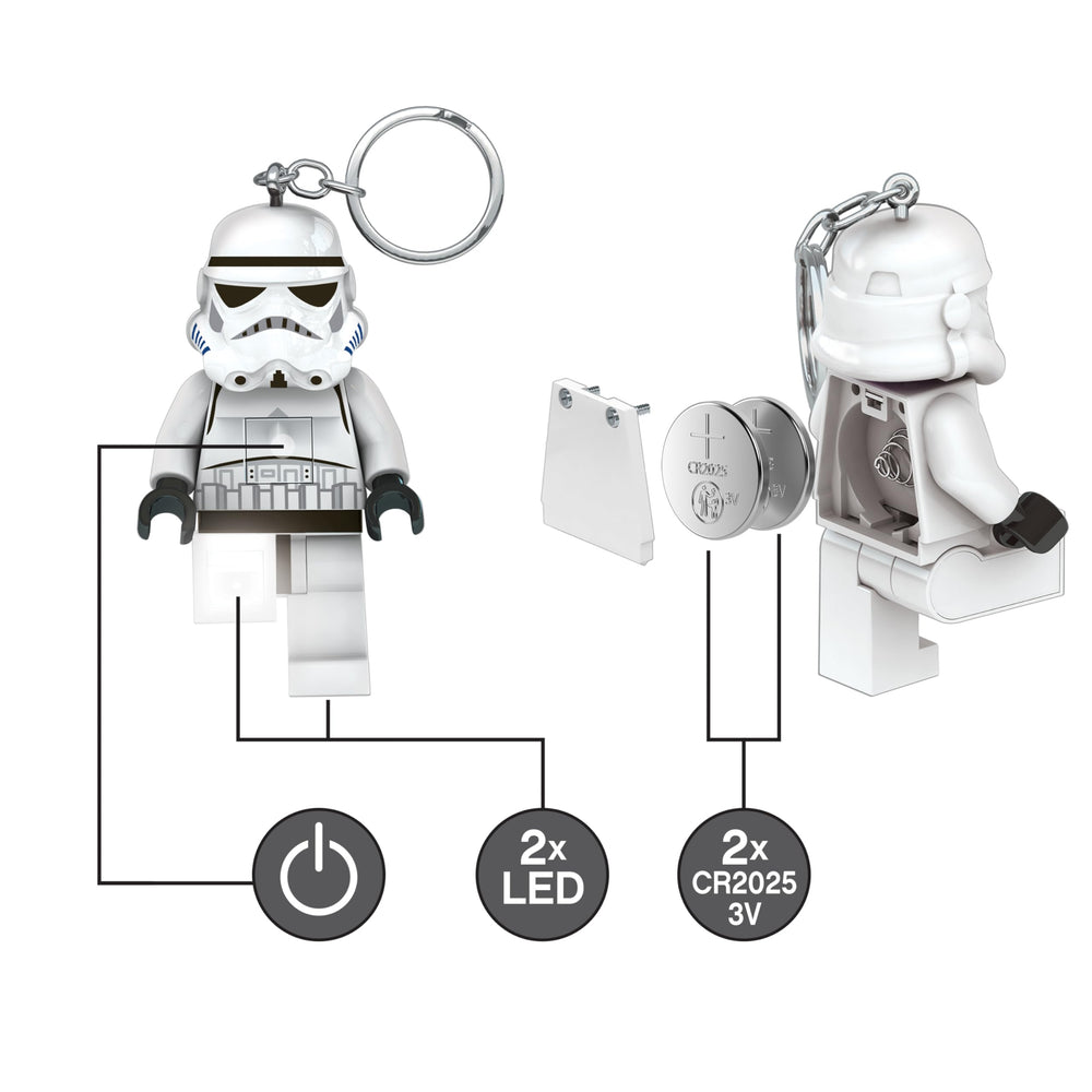 IQ LEGO Stormtrooper open battery compartment showing CR2025 replacement