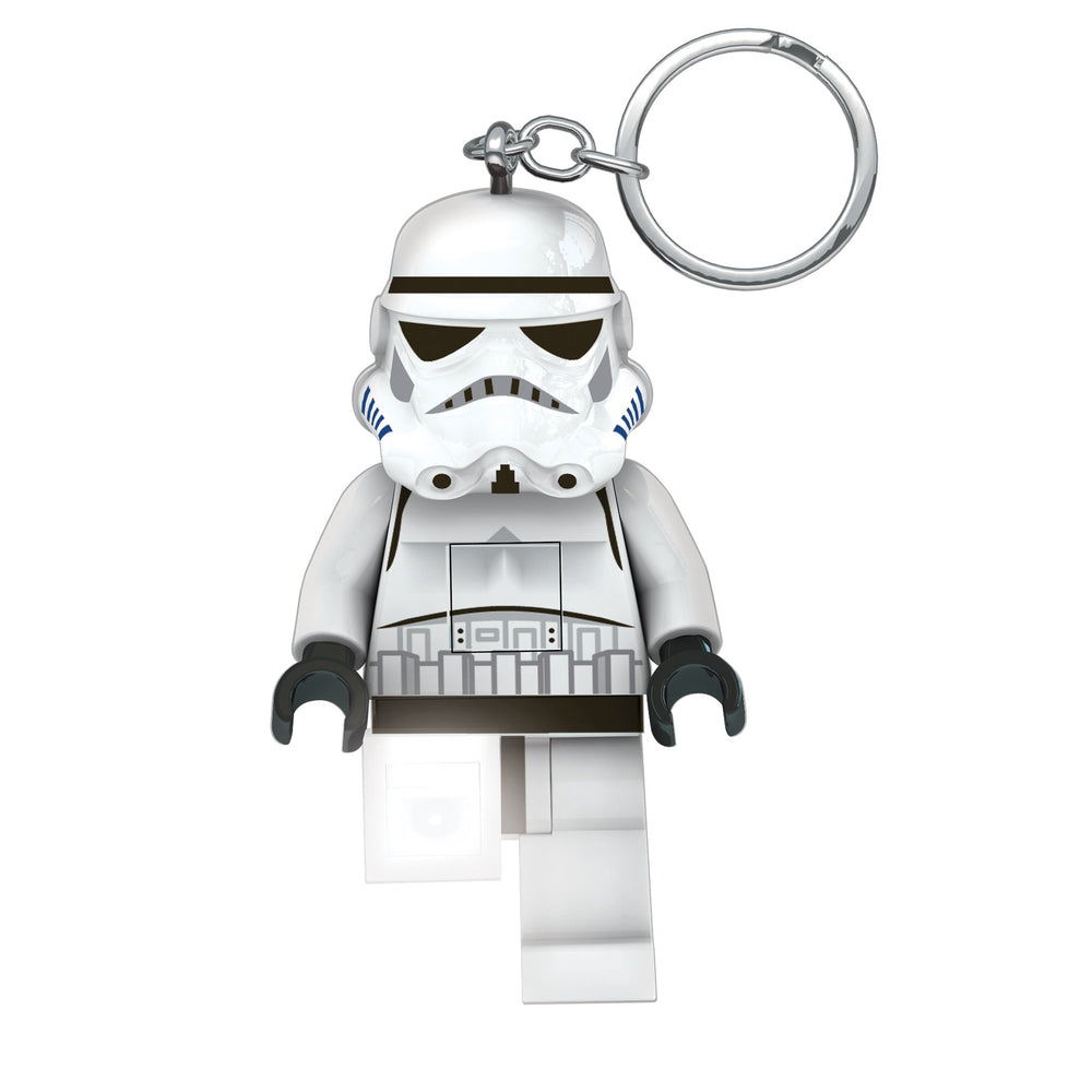 IQ LEGO Stormtrooper front view showing figure and clip, ideal for display
