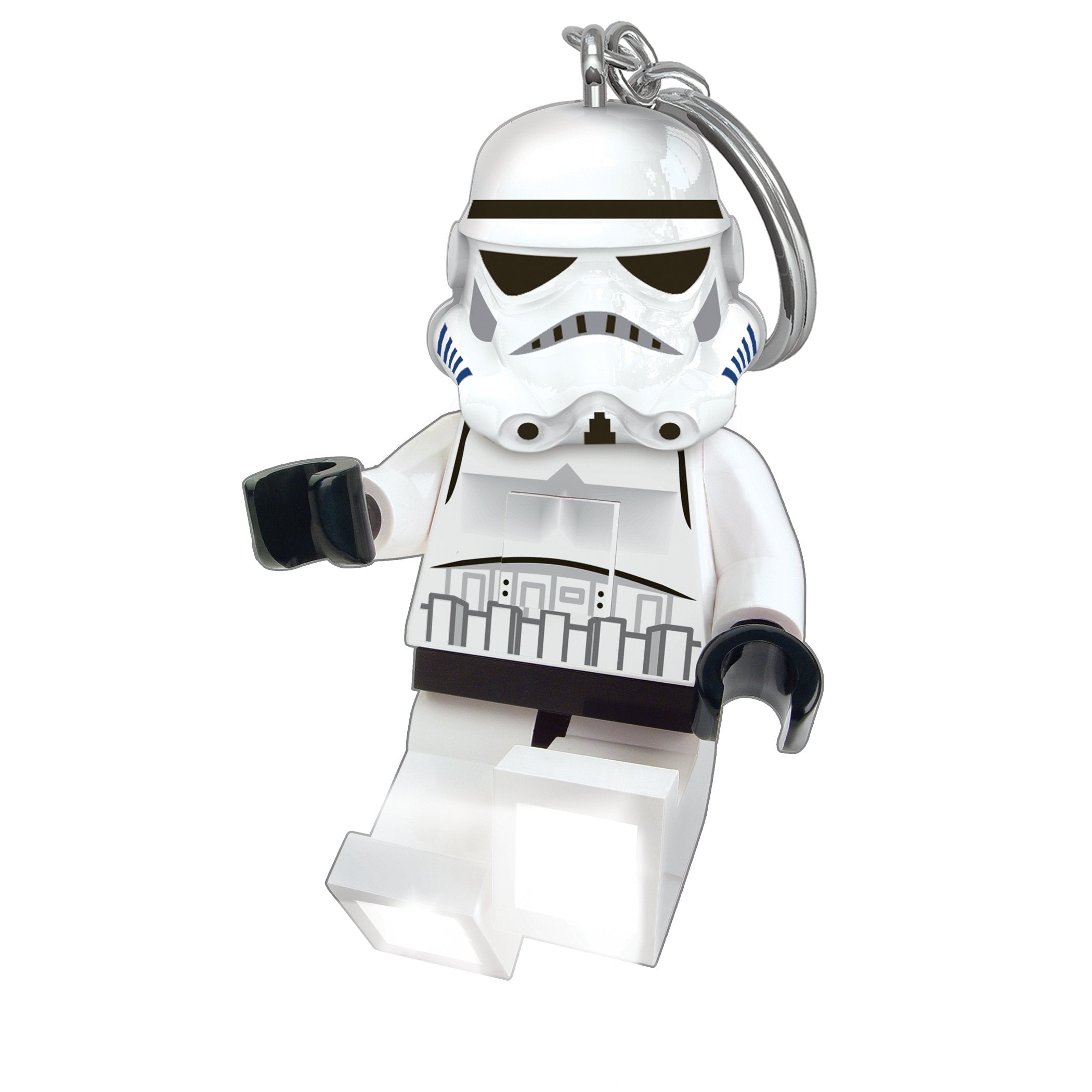IQ LEGO Stormtrooper next to coin showing 3-inch scale for size clarity