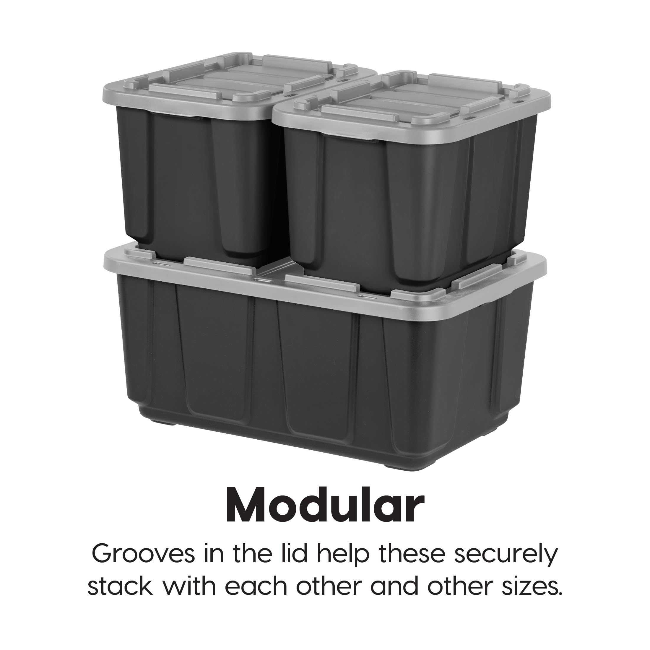 IRIS USA nested empty totes showing compact storage benefit