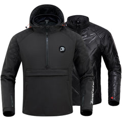 IRON JIA'S front view showing jacket fit and protective design benefit