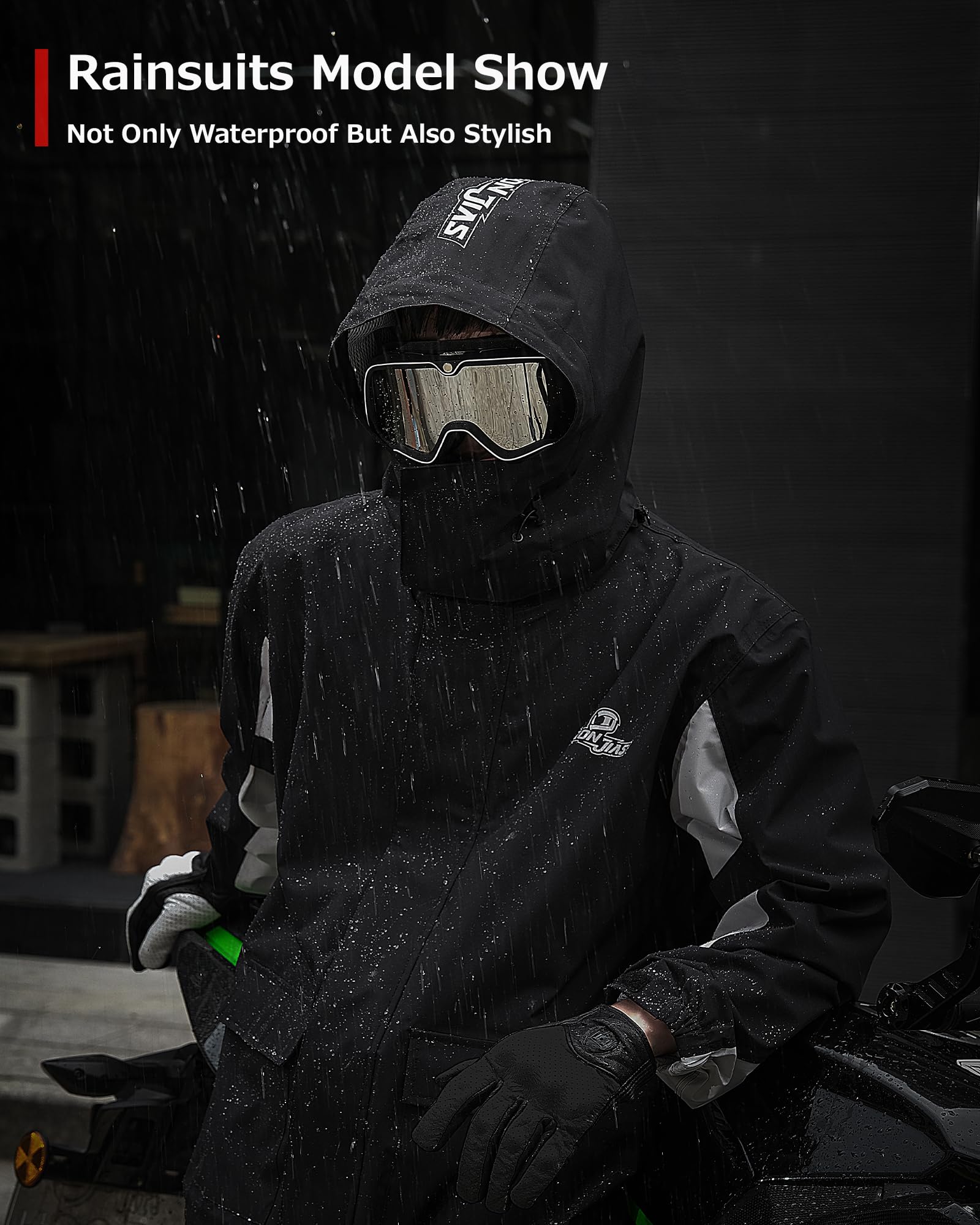 IRON JIA'S lifestyle rider in rain showing real-world use and secure visibility