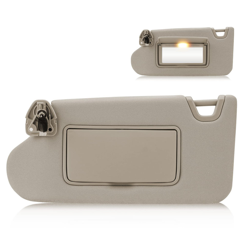 ISEYEC beige left visor front view showing clean OEM fit and color match
