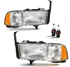 ISHARINGAUTOPARTS front assembly pair showing chrome housing and clear lens benefit clarity