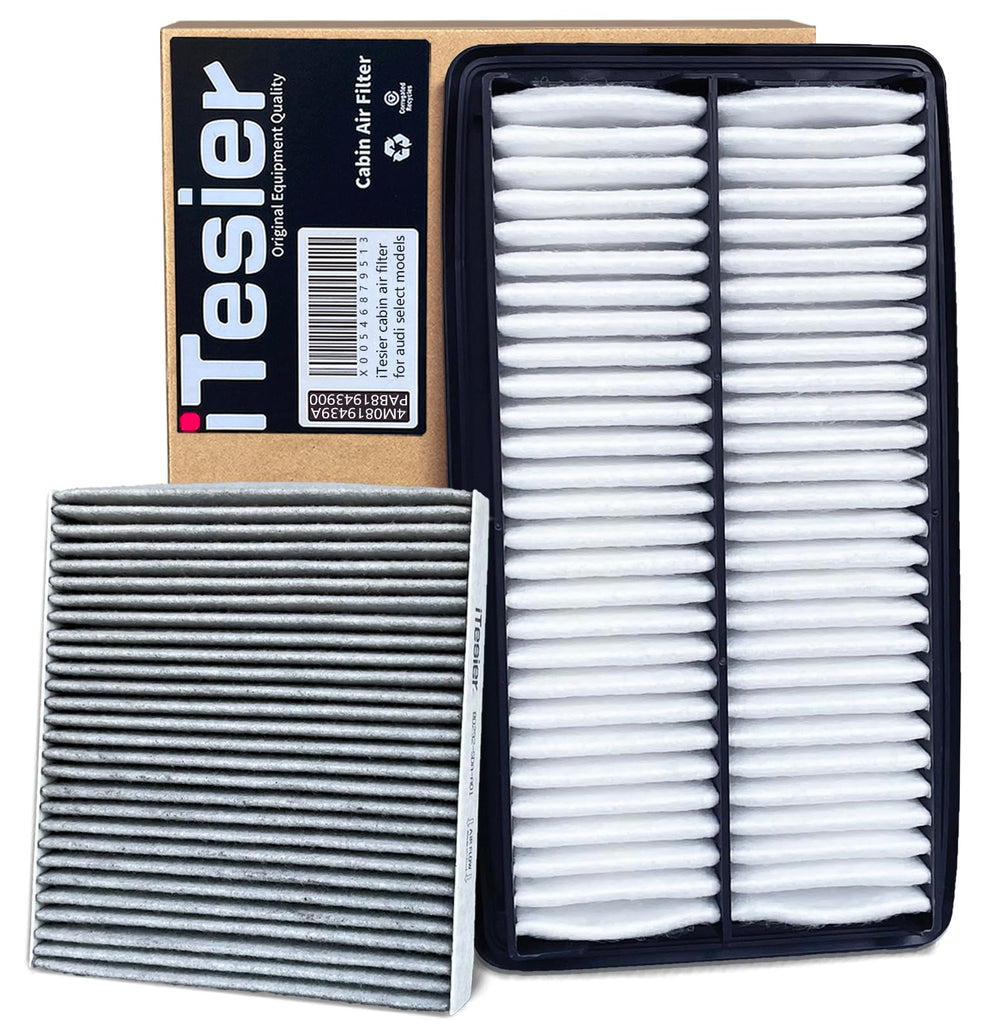 ITESIER front packaging of the engine and cabin filter kit showing complete set and fit