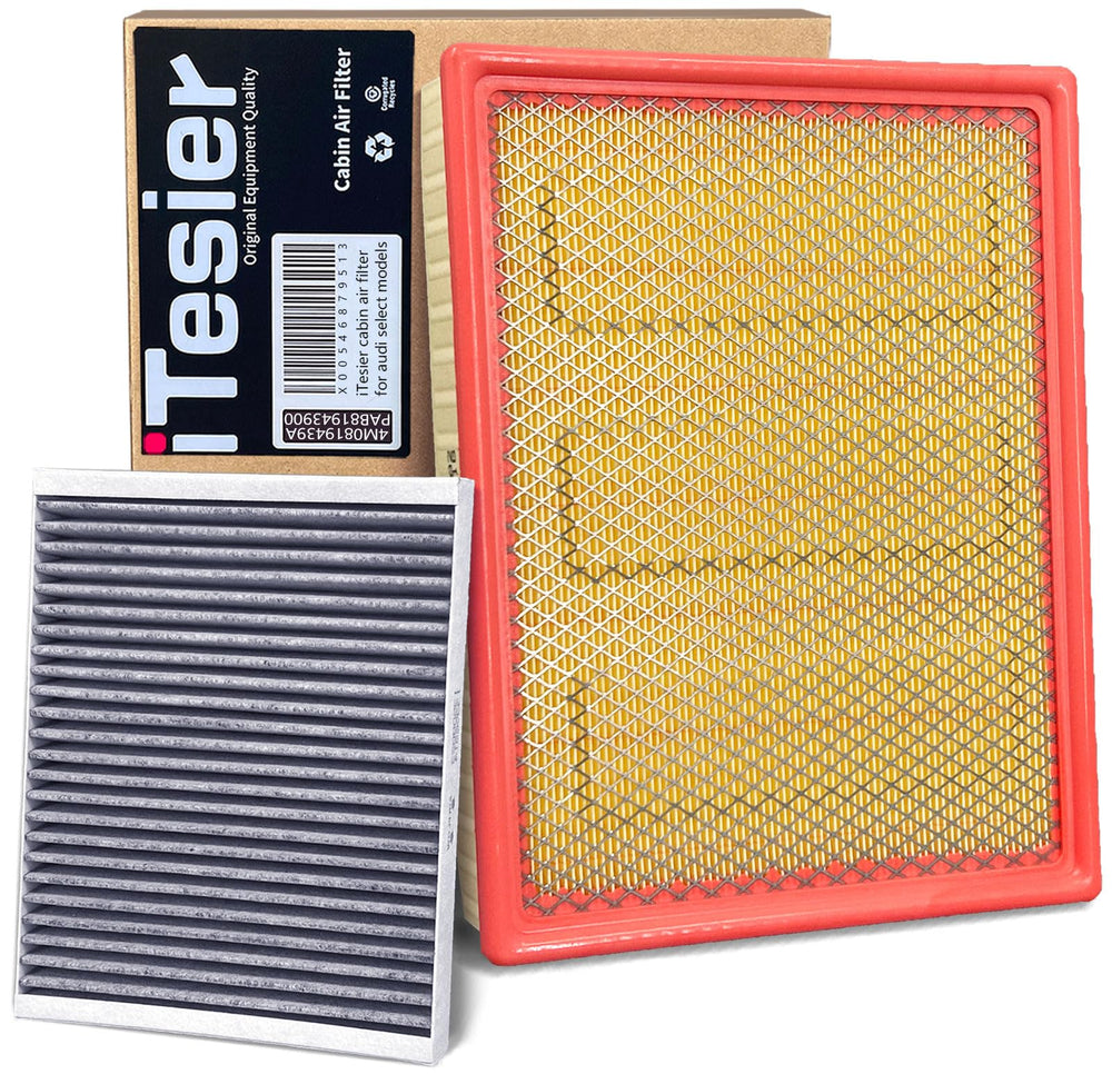ITESIER front packaging showing both engine and cabin filters and clear fitment benefit