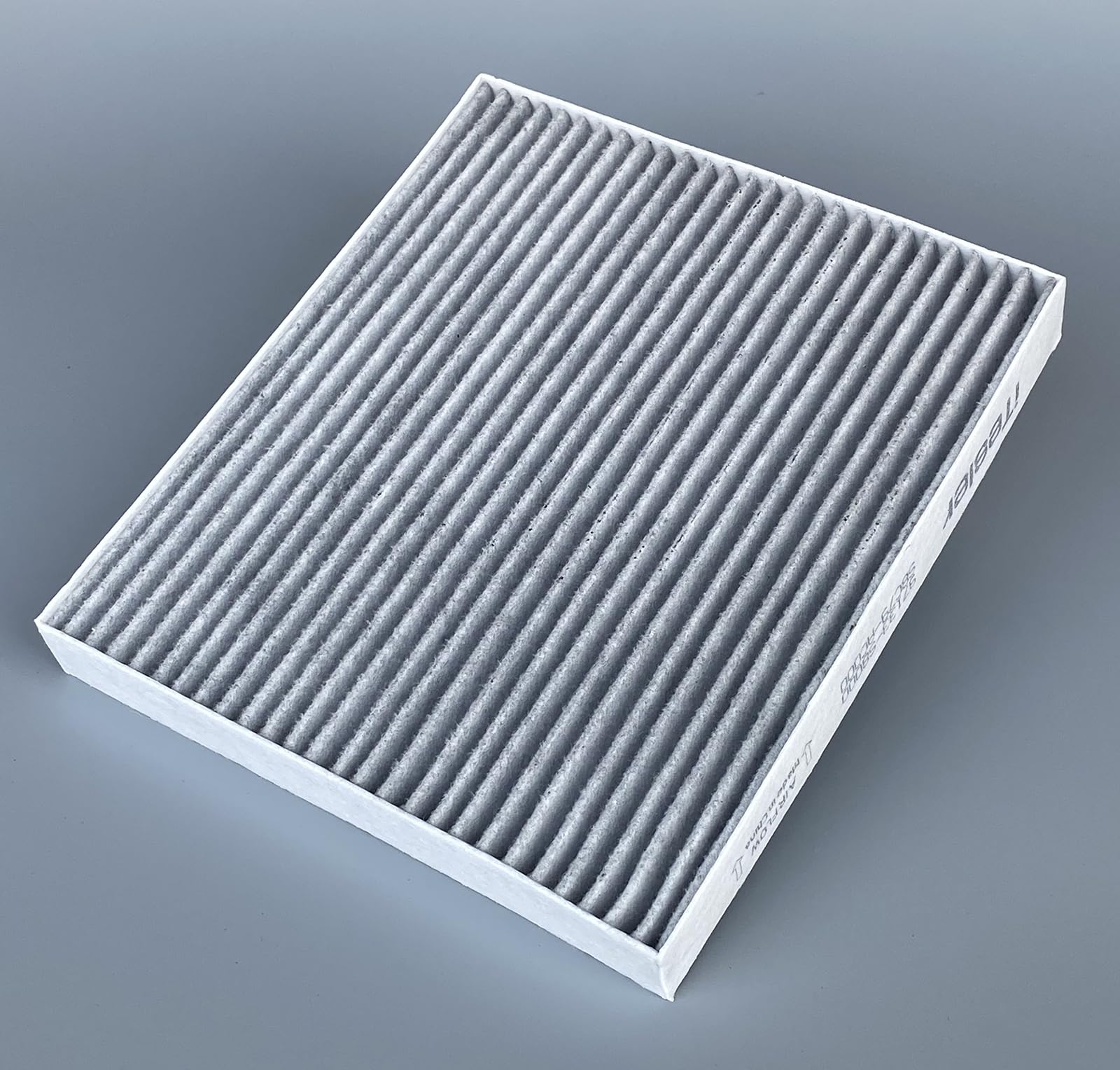 ITESIER filter beside ruler for scale showing correct dimensions and quick fit confirmation benefit