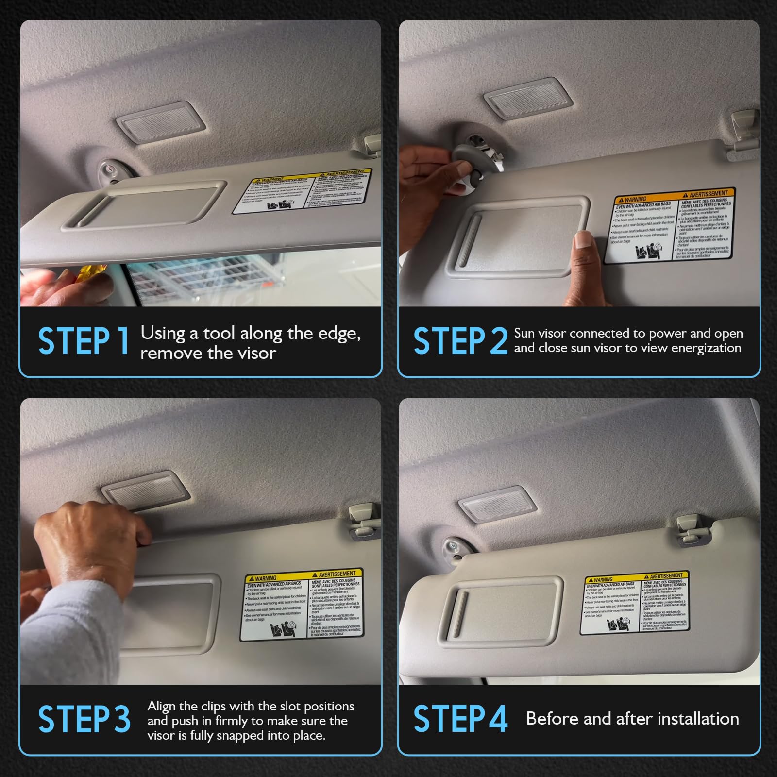 ItranMc installed in Highlander interior reducing glare for safer driving