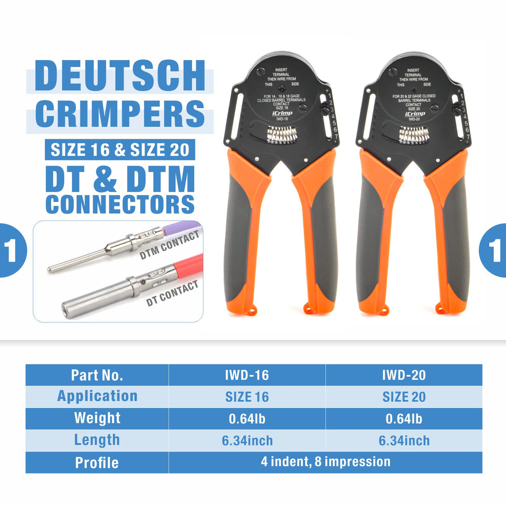 IWISS Deutsch crimper jaws close-up demonstrating precise die geometry benefit