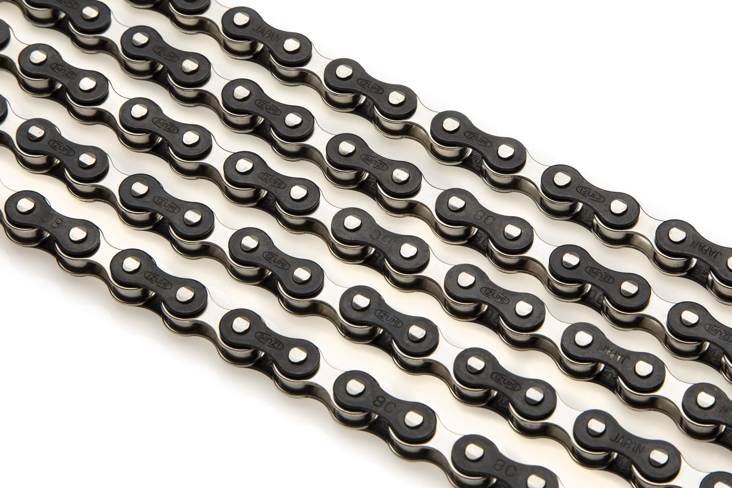 Izumi close-up of chain link plates highlighting durable finish and precision fit
