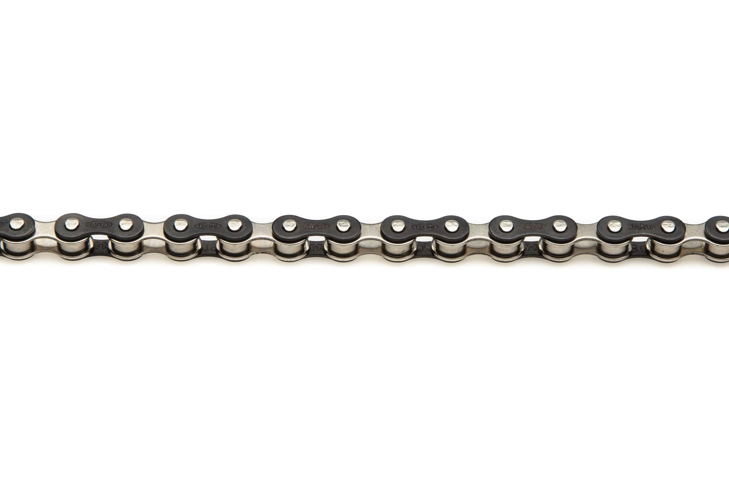 Izumi chain beside ruler showing 116 links for easy sizing and fit verification