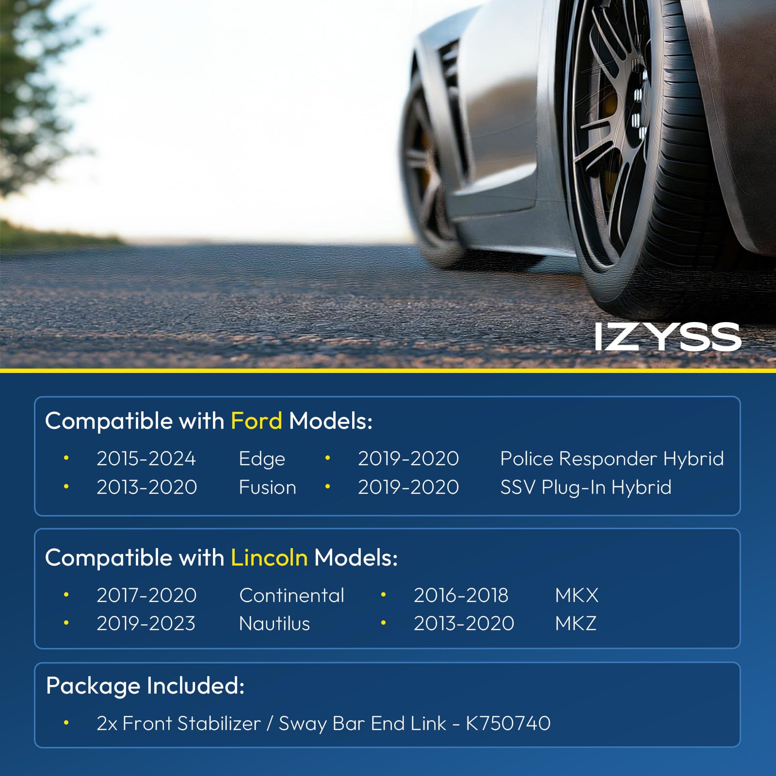 IZYSS K750740 close-up of metal link showing durable finish and improved stability