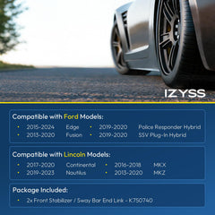IZYSS K750740 close-up of metal link showing durable finish and improved stability