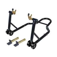 Jack Boss front fork stand supporting a motorcycle fork for stable maintenance