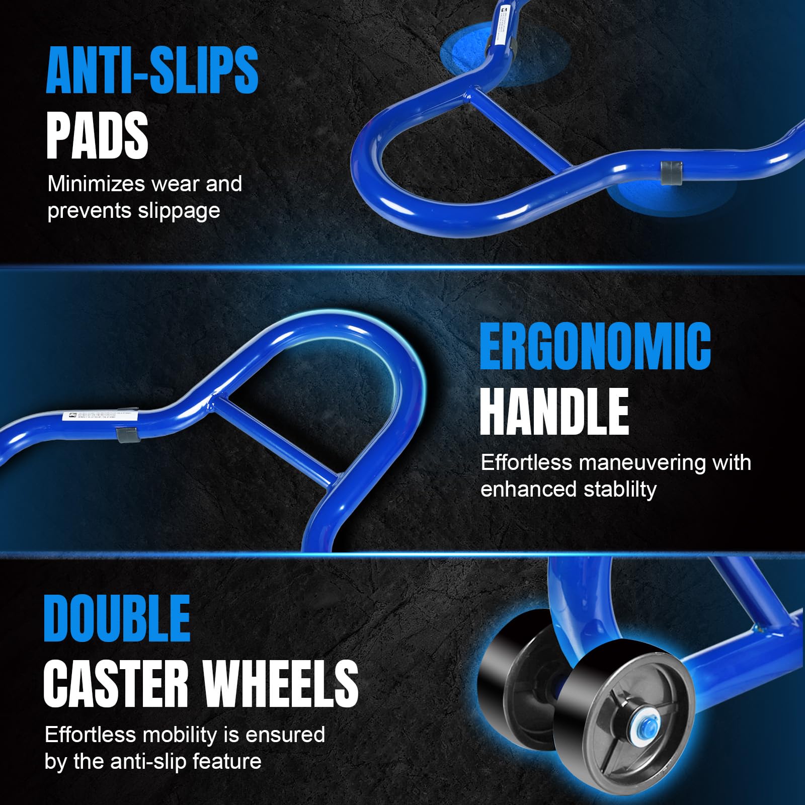 Jack Boss PP caster wheels detail for smooth rolling and positioning