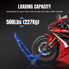 Jack Boss rear stand spool contact pad close-up protecting swingarm finish